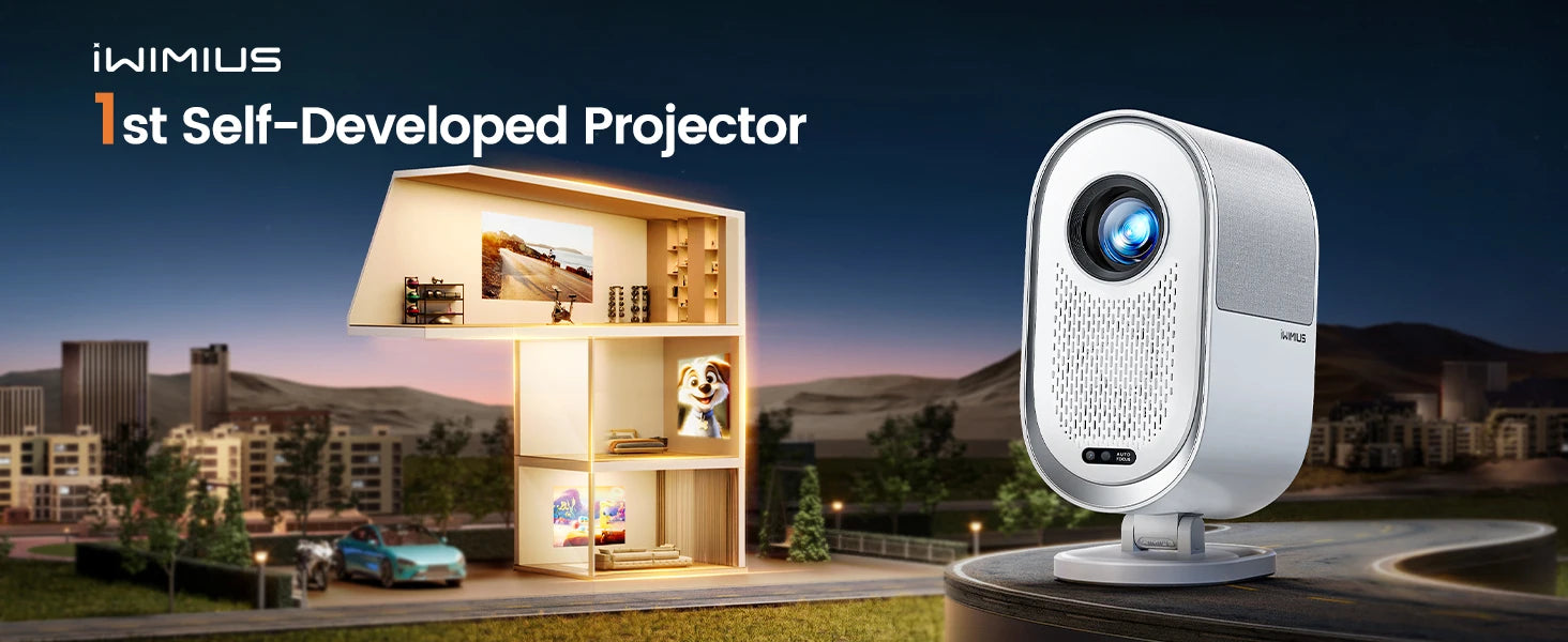 Wimius 1080P Projector 4K Home Theater 1000ANSI Dolby Audio with WiFi6 20W Speakers Movie Proyector Portable Outdoor Projectors - Merit Sell