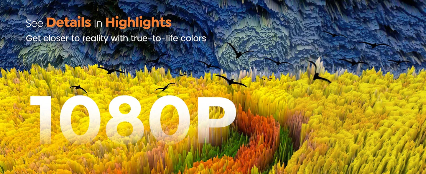 Wimius 1080P Projector 4K Home Theater 1000ANSI Dolby Audio with WiFi6 20W Speakers Movie Proyector Portable Outdoor Projectors - Merit Sell