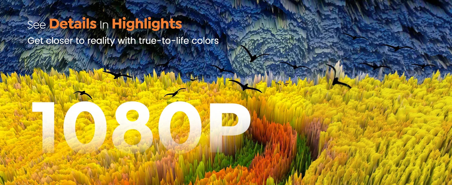 Wimius 1080P Projector 4K Home Theater 1000ANSI Dolby Audio with WiFi6 20W Speakers Movie Proyector Portable Outdoor Projectors - Merit Sell