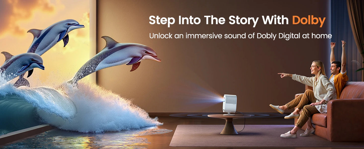 Wimius 1080P Projector 4K Home Theater 1000ANSI Dolby Audio with WiFi6 20W Speakers Movie Proyector Portable Outdoor Projectors - Merit Sell