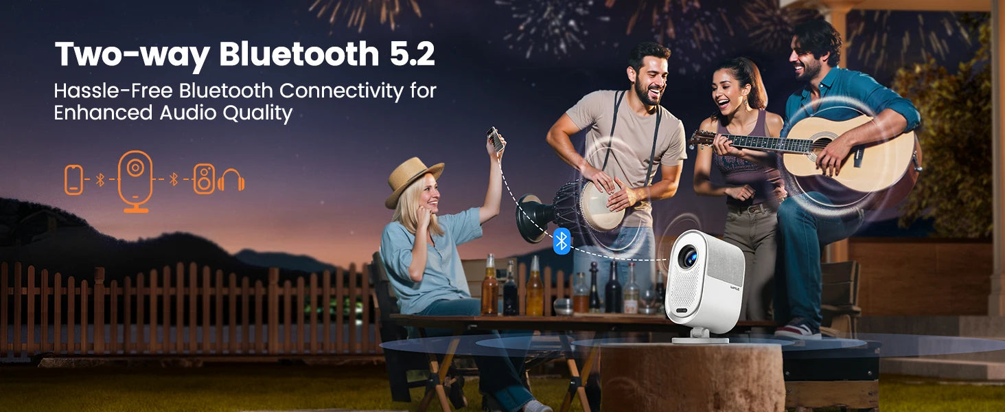 Wimius 1080P Projector 4K Home Theater 1000ANSI Dolby Audio with WiFi6 20W Speakers Movie Proyector Portable Outdoor Projectors - Merit Sell