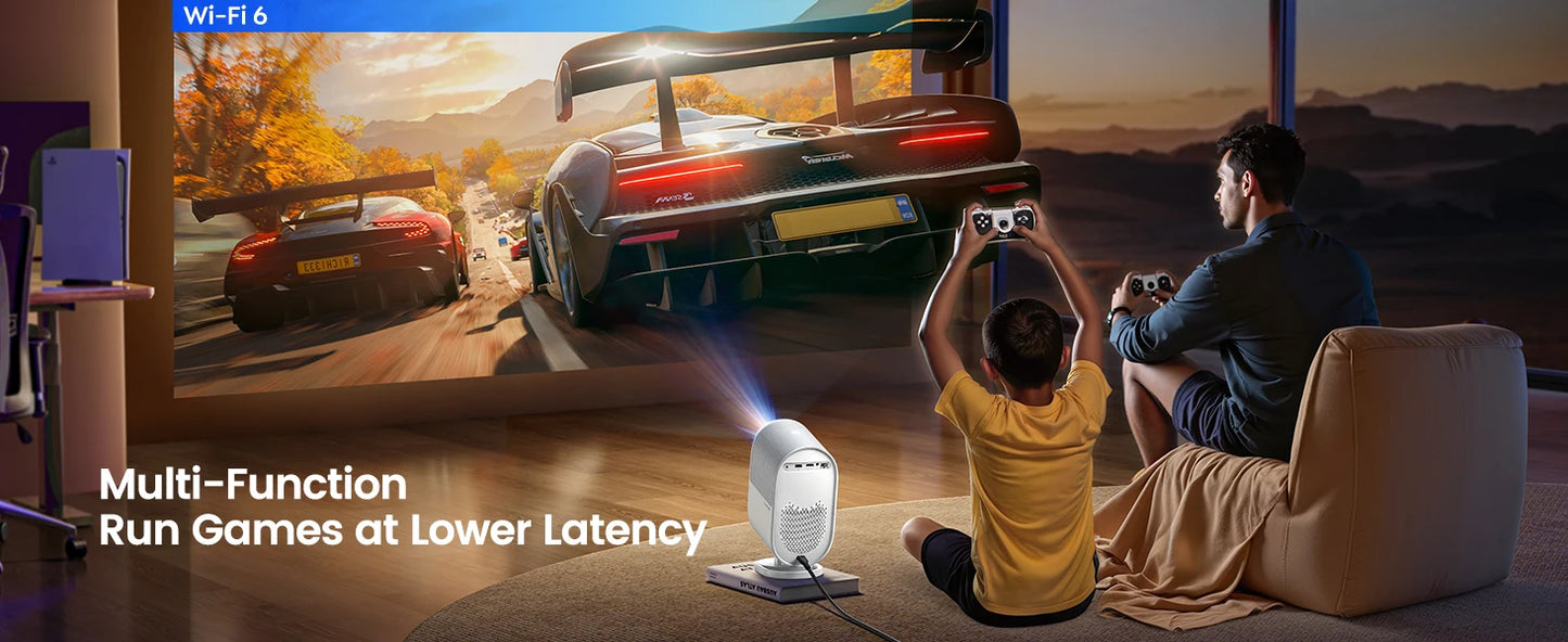 Wimius 1080P Projector 4K Home Theater 1000ANSI Dolby Audio with WiFi6 20W Speakers Movie Proyector Portable Outdoor Projectors - Merit Sell