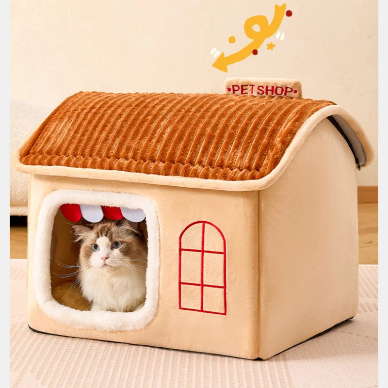 Winter Foldable Pet House Suitable for Puppies Kittens Puppies Cave Nests Portable Washable Dog Shelters Cat Nests Pet Supplies - Merit Sell