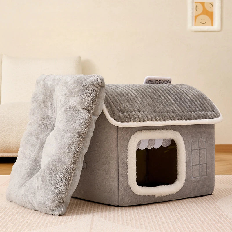 Winter Foldable Pet House Suitable for Puppies Kittens Puppies Cave Nests Portable Washable Dog Shelters Cat Nests Pet Supplies - Merit Sell