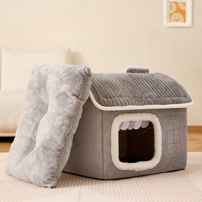Winter Foldable Pet House Suitable for Puppies Kittens Puppies Cave Nests Portable Washable Dog Shelters Cat Nests Pet Supplies - Merit Sell