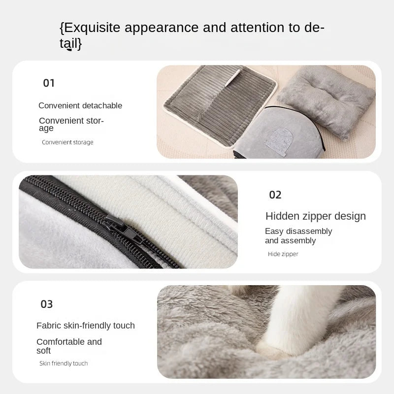 Winter Foldable Pet House Suitable for Puppies Kittens Puppies Cave Nests Portable Washable Dog Shelters Cat Nests Pet Supplies - Merit Sell