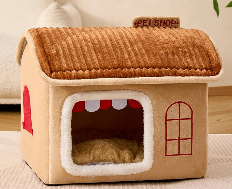 Winter Foldable Pet House Suitable for Puppies Kittens Puppies Cave Nests Portable Washable Dog Shelters Cat Nests Pet Supplies - Merit Sell