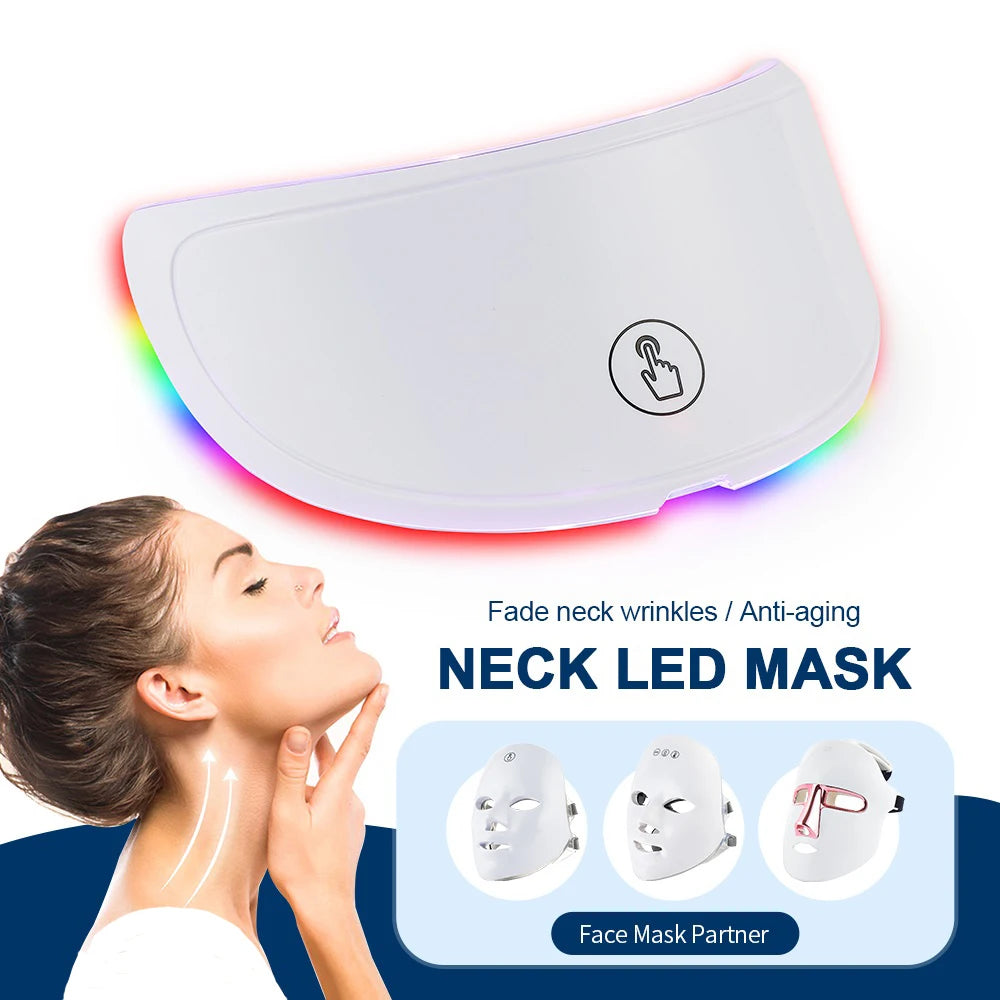 Wireless 7 Colors LED Face Beauty Machine Photon Facial Neck Skin Tighten Rejuvenation Facial Neck Mask - Merit Sell