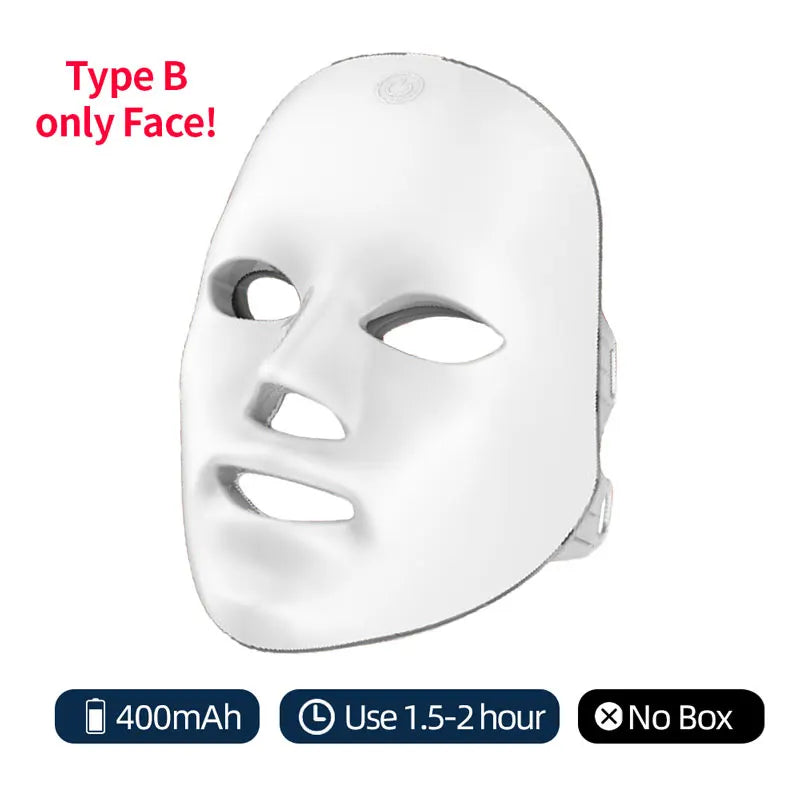 Wireless 7 Colors LED Face Beauty Machine Photon Facial Neck Skin Tighten Rejuvenation Facial Neck Mask - Merit Sell