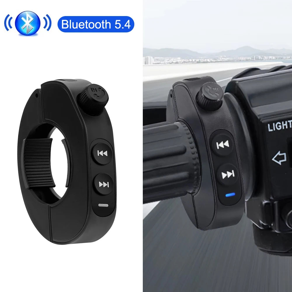 Wireless Bluetooth 5.3 media Button Remote Controller Motorcycle Helmet Earphone Car Steering Wheel MP3 Music Play For Phones - Merit Sell