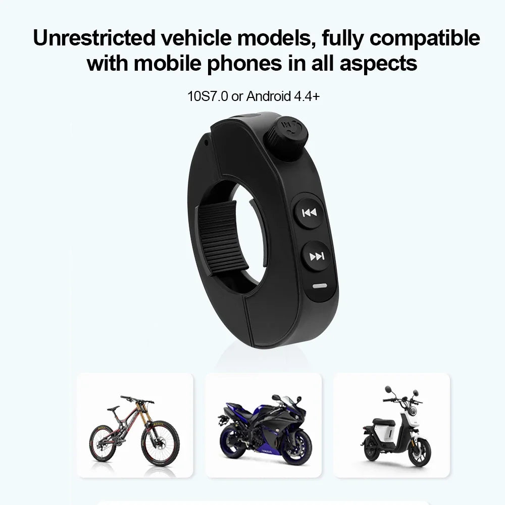 Wireless Bluetooth 5.3 media Button Remote Controller Motorcycle Helmet Earphone Car Steering Wheel MP3 Music Play For Phones - Merit Sell