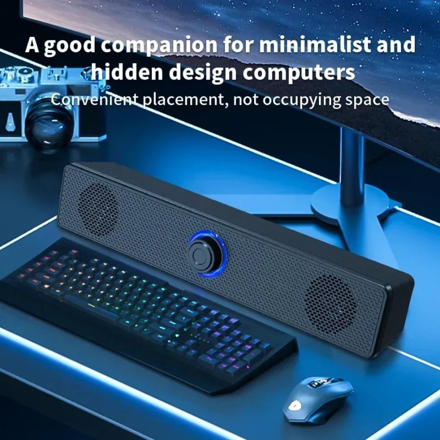 Wireless Bluetooth and PC Soundbar Wired Speaker USB Powered Soundbar for TV Pc Laptop Gaming Home Theater Surround Audio System - Merit Sell