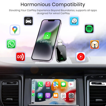 Wireless CarPlay Adapter for iPhone,2in1 Wired to Wireless CarPlay,wireless apple carplay adapter with usb-c/Type-C android auto - Merit Sell