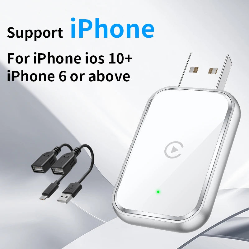 Wireless CarPlay Adapter for iPhone,2in1 Wired to Wireless CarPlay,wireless apple carplay adapter with usb-c/Type-C android auto - Merit Sell