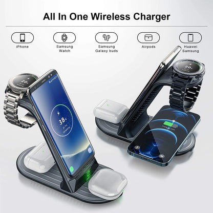 Wireless Charger, ZHIKE 4 in 1 20W Wireless Charging Station Compatible with Galaxy Phone/Watch/Buds. - Merit Sell