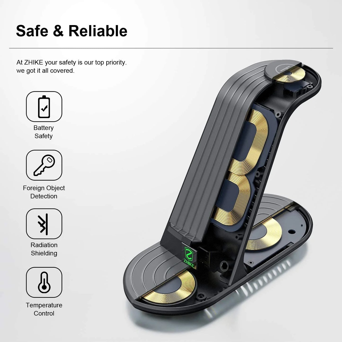 Wireless Charger, ZHIKE 4 in 1 20W Wireless Charging Station Compatible with Galaxy Phone/Watch/Buds. - Merit Sell