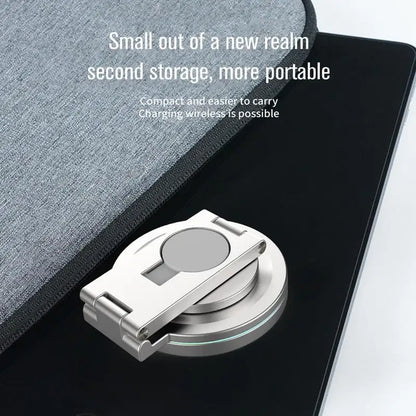 Wireless Charging Station Anti-Skid Adjustable Charging Dock Zinc Alloy Phone Watch Charging Stand With 360 Rotation Design - Merit Sell