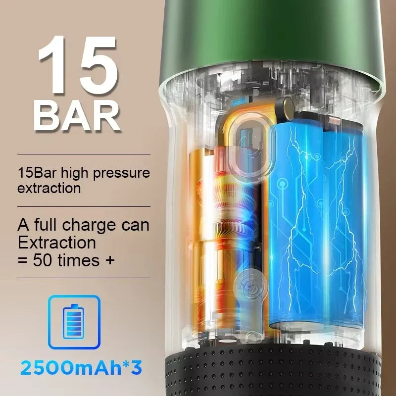 Wireless Electric Portable Espresso Coffee Machine for Car & Home Camping Coffee Maker 3-in-1 Capsule Powder Travel Coffee Maker - Merit Sell