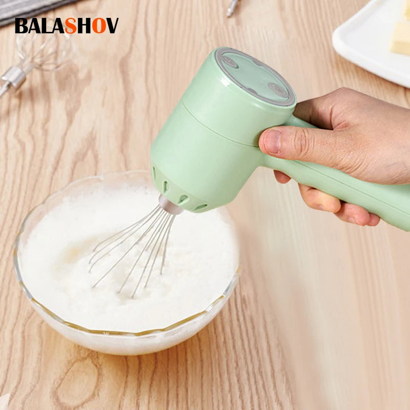 Wireless Portable Electric Food Mixer Hand Blender 3 Speeds High Power Dough Blender Egg Beater Baking Hand Mixer Kitchen Tools - Merit Sell