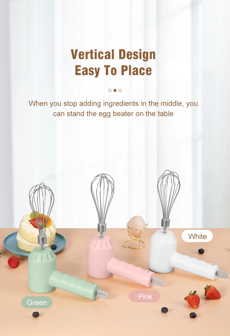 Wireless Portable Electric Food Mixer Hand Blender 3 Speeds High Power Dough Blender Egg Beater Baking Hand Mixer Kitchen Tools - Merit Sell