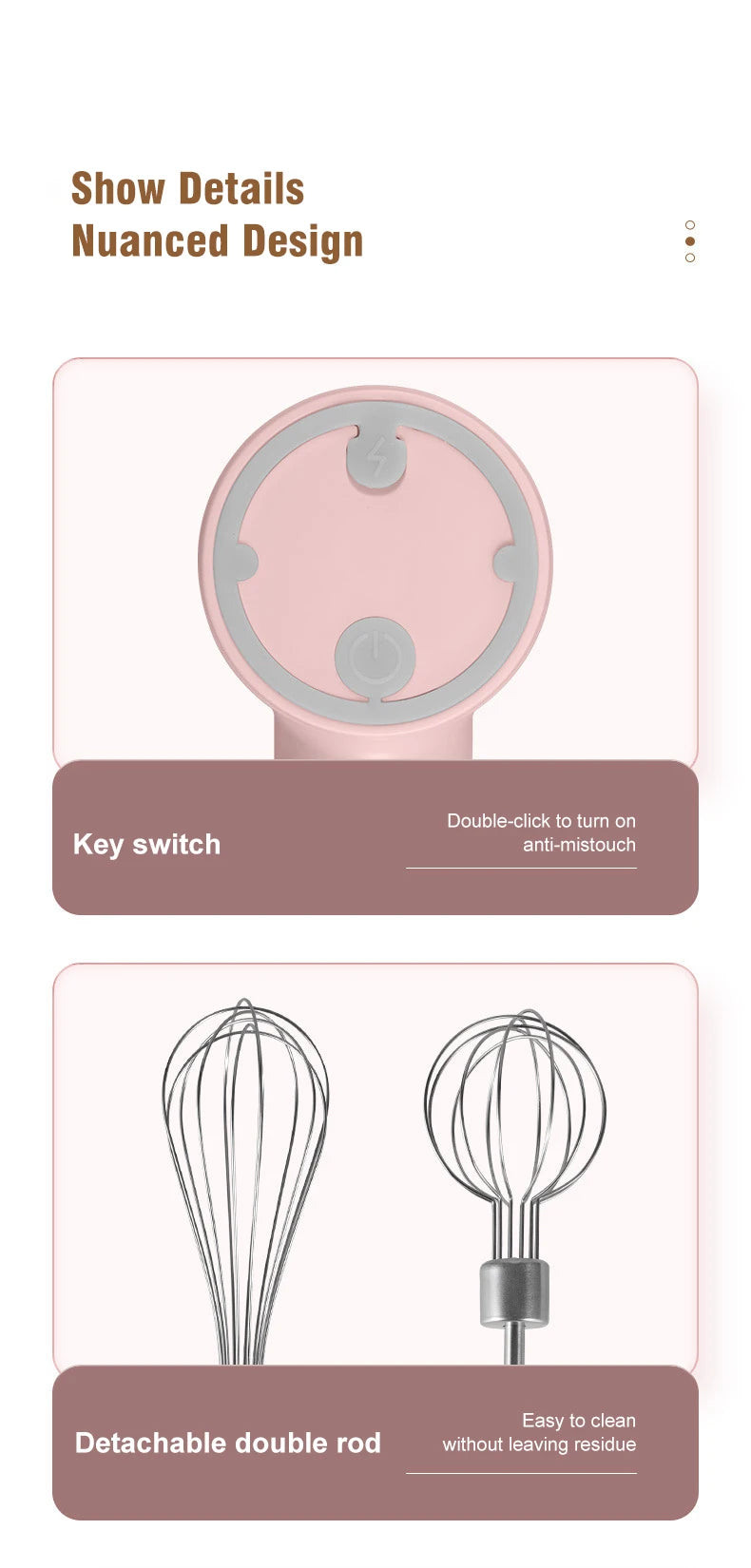 Wireless Portable Electric Food Mixer Hand Blender 3 Speeds High Power Dough Blender Egg Beater Baking Hand Mixer Kitchen Tools - Merit Sell