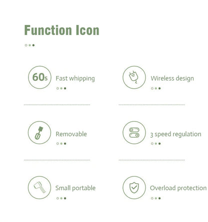 Wireless Portable Electric Food Mixer Hand Blender 3 Speeds High Power Dough Blender Egg Beater Baking Hand Mixer Kitchen Tools - Merit Sell