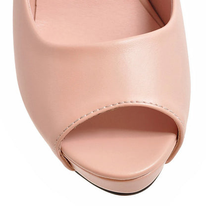 Women High Heels Party Platform Shoes Fish Mouth Spring Pumps Woman Pointed Toe Slip On Thin Heels Female Dress Shoes Plus Size - Merit Sell