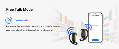 Wooask F56 Translator Earbuds -Real Time 144 Languages, Open Ear Translation Earphones No WIFI Needed, for Travel - Merit Sell