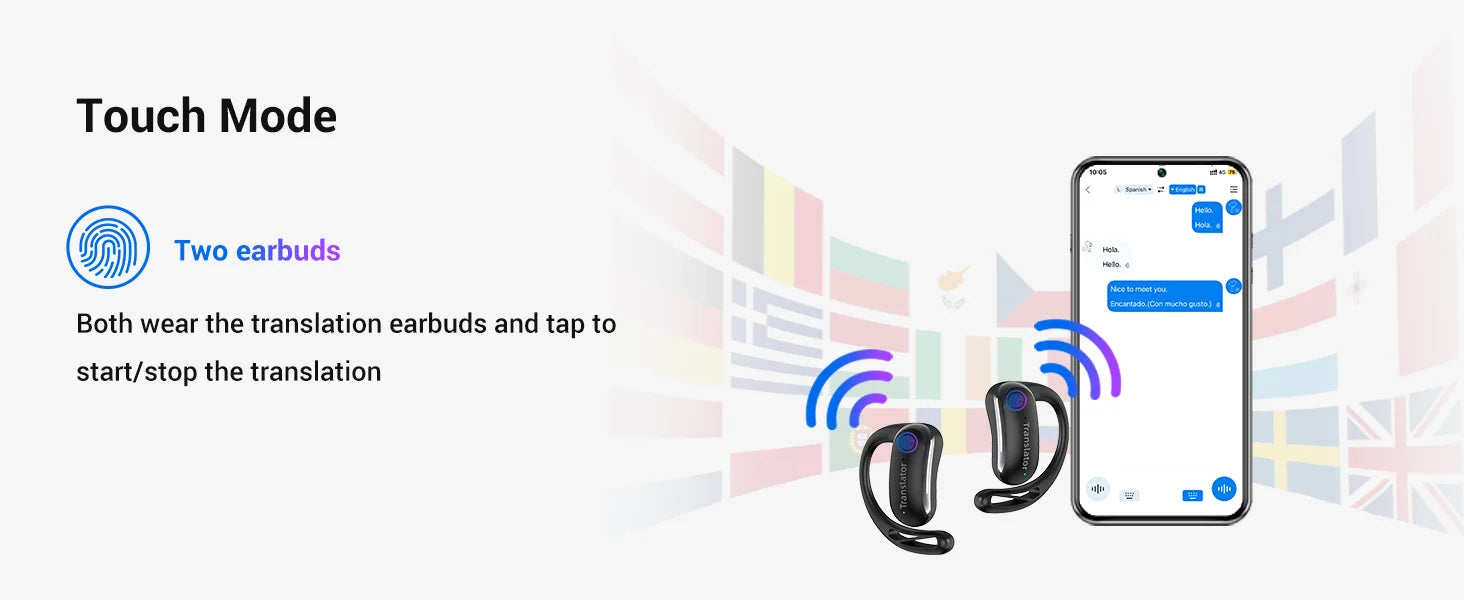 Wooask F56 Translator Earbuds -Real Time 144 Languages, Open Ear Translation Earphones No WIFI Needed, for Travel - Merit Sell