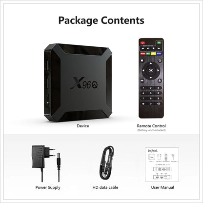 X96Q TV Box Android 10 2GB 16GB Allwinner H313 Quad Core 4K 60fps 2.4G Wifi Youtube X96 Android TVBOX Set Top Box 1GB 8GB - Merit Sell