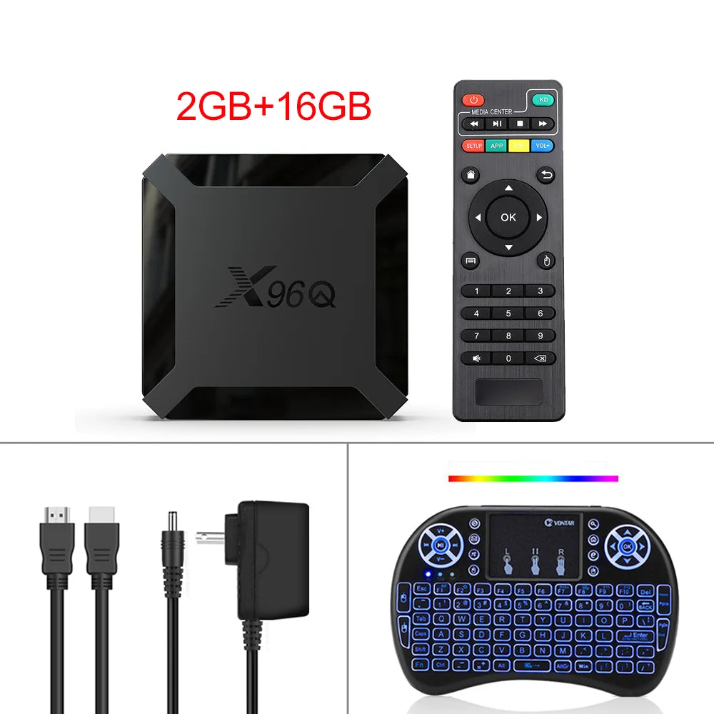 X96Q TV Box Android 10 2GB 16GB Allwinner H313 Quad Core 4K 60fps 2.4G Wifi Youtube X96 Android TVBOX Set Top Box 1GB 8GB - Merit Sell