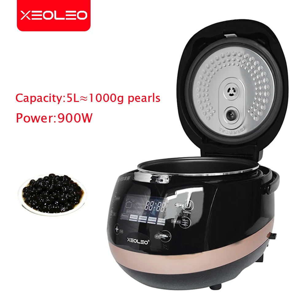 XEOLEO 5L Tapioca Cooker Milk Tea Shop Pearl Cooker Bubble Tea Pearl Warmer Pot Taro ball/Sago/Red Bean Cooker Machine 900W - Merit Sell