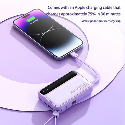 Xiaomi 100000mAh Large Capacity Power Bank Portable fast charging power bank with built-in 4 Cables Battery For IPhone Samsung - Merit Sell