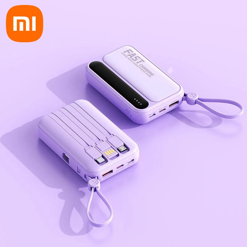 Xiaomi 100000mAh Large Capacity Power Bank Portable fast charging power bank with built-in 4 Cables Battery For IPhone Samsung - Merit Sell