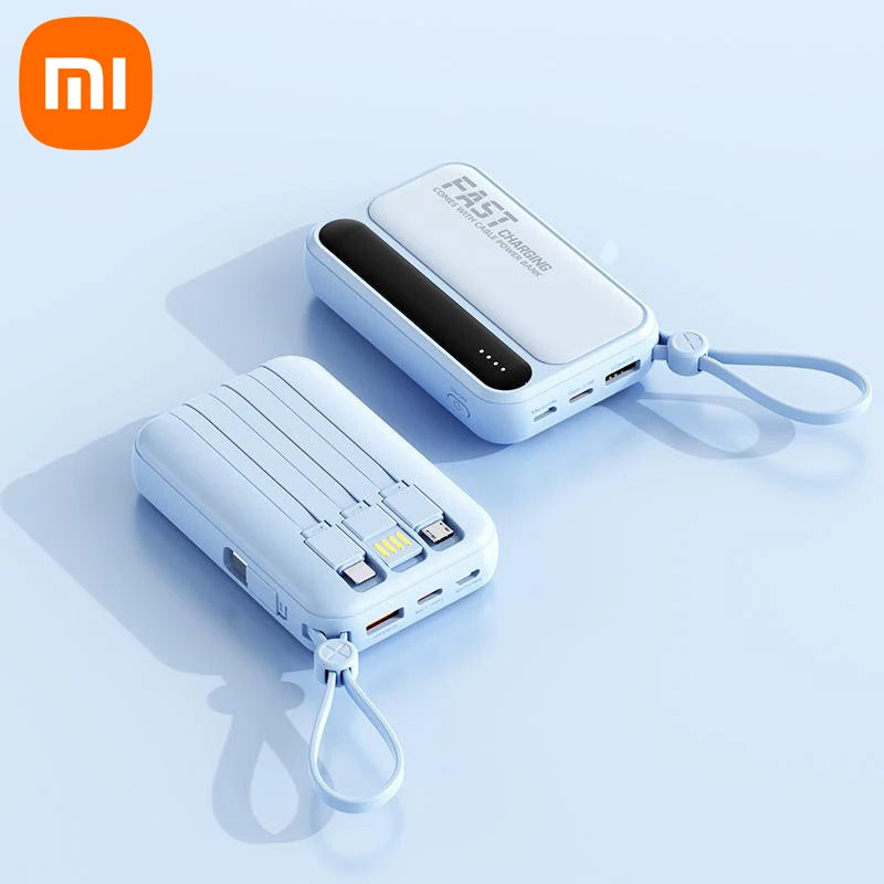 Xiaomi 100000mAh Large Capacity Power Bank Portable fast charging power bank with built-in 4 Cables Battery For IPhone Samsung - Merit Sell