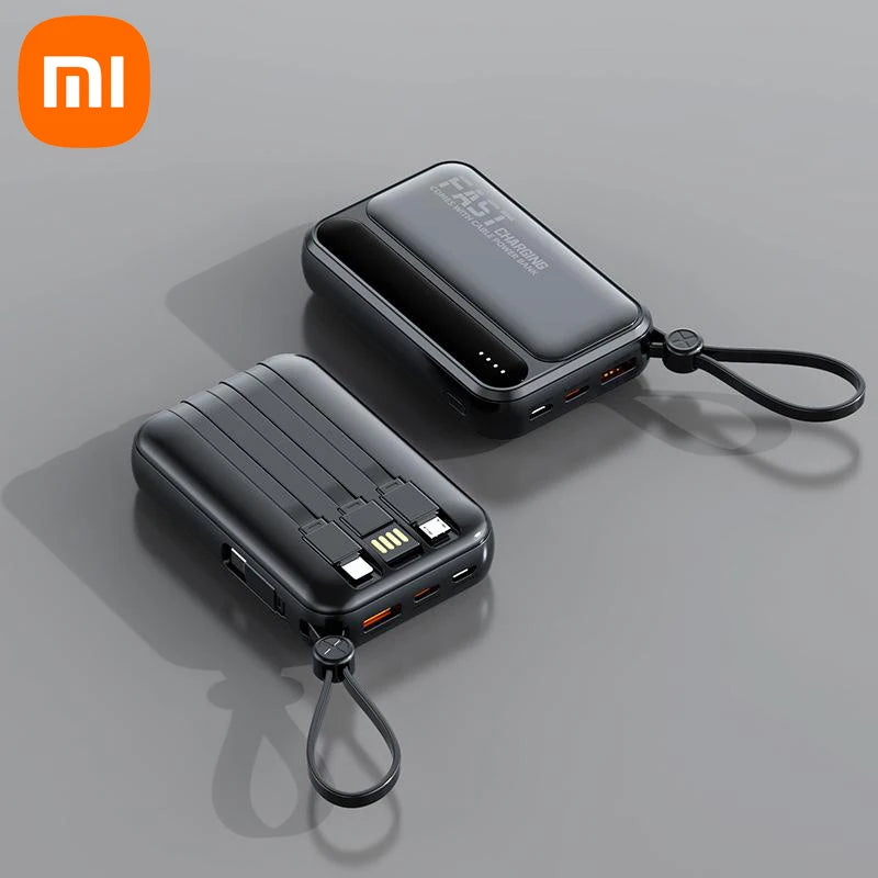Xiaomi 100000mAh Large Capacity Power Bank Portable fast charging power bank with built-in 4 Cables Battery For IPhone Samsung - Merit Sell