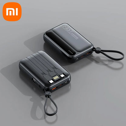 Xiaomi 100000mAh Large Capacity Power Bank Portable fast charging power bank with built-in 4 Cables Battery For IPhone Samsung - Merit Sell