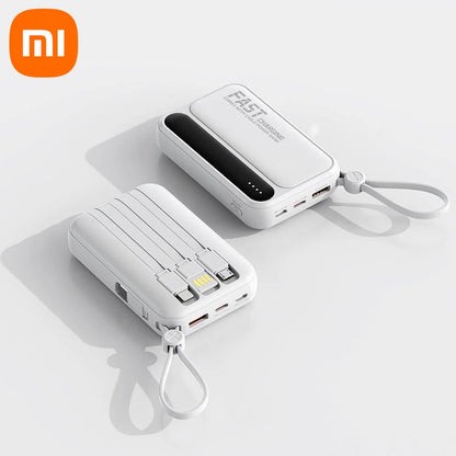 Xiaomi 100000mAh Large Capacity Power Bank Portable fast charging power bank with built-in 4 Cables Battery For IPhone Samsung - Merit Sell