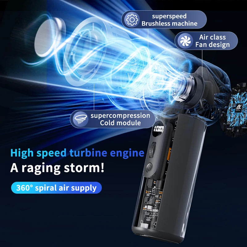 Xiaomi MIJIA Portable Refrigeration Small Air conditioner 100 Wind High-speed Mini Handheld Fan 3000mAh USB Outdoor Turbo Fan - Merit Sell