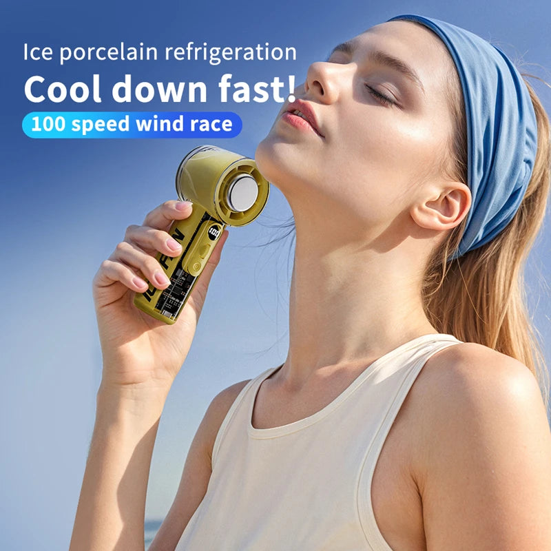 Xiaomi MIJIA Portable Refrigeration Small Air conditioner 100 Wind High-speed Mini Handheld Fan 3000mAh USB Outdoor Turbo Fan - Merit Sell