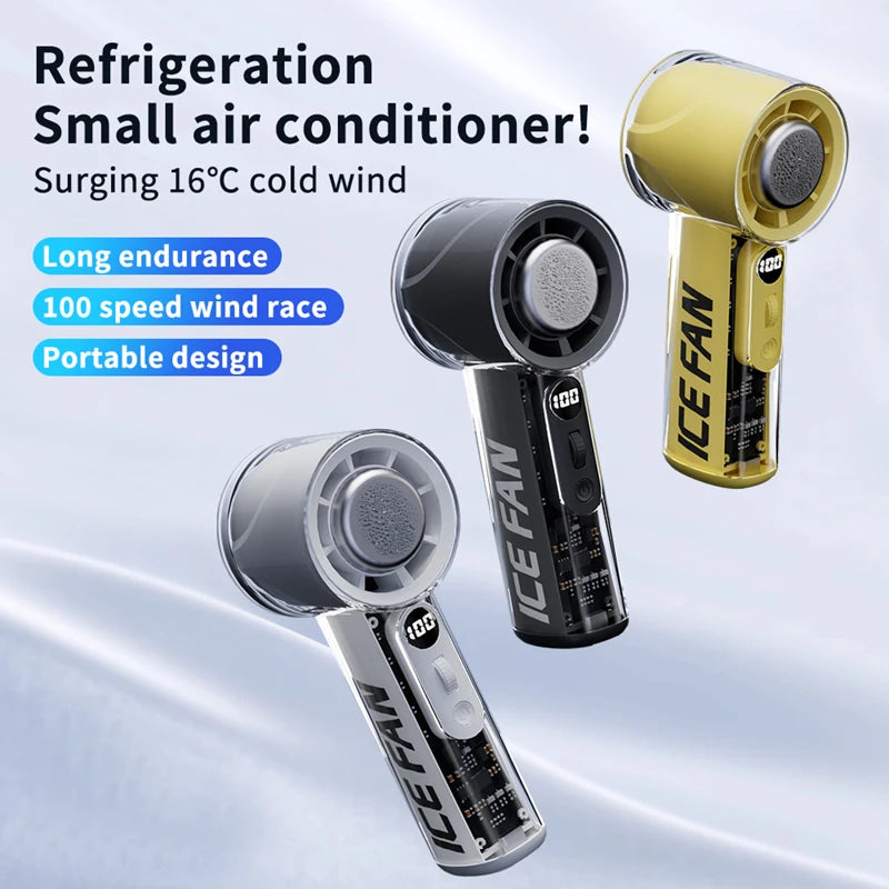 Xiaomi MIJIA Portable Refrigeration Small Air conditioner 100 Wind High-speed Mini Handheld Fan 3000mAh USB Outdoor Turbo Fan - Merit Sell