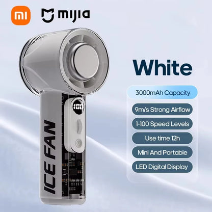 Xiaomi MIJIA Portable Refrigeration Small Air conditioner 100 Wind High-speed Mini Handheld Fan 3000mAh USB Outdoor Turbo Fan - Merit Sell