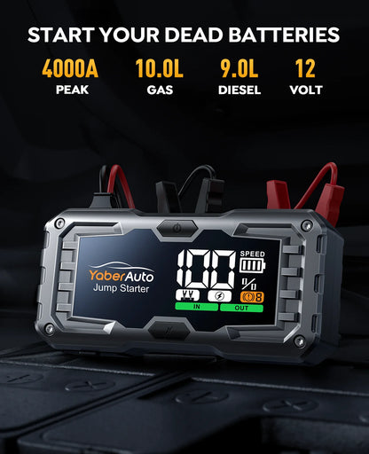 Yaber 4000A Car Jump Starter Power Bank Portable Car Battery Emergency Boosters Starting Device Car Starter 2025 - Merit Sell