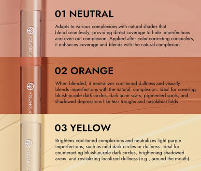 Yellow Orange Liquid Concealer Foundation Primer Base Facial Repair Dark Circles Corrector Skin Tone Purple Brighten Concealer - Merit Sell