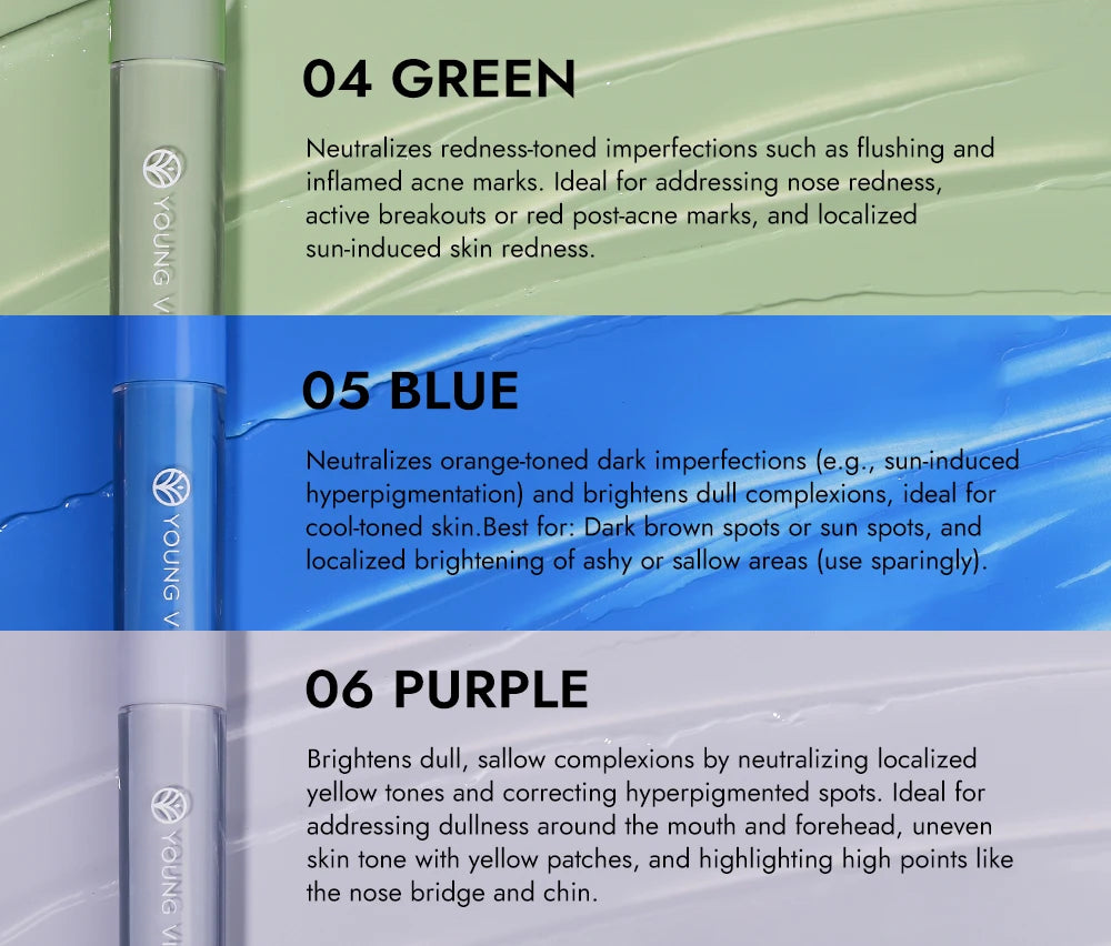 Yellow Orange Liquid Concealer Foundation Primer Base Facial Repair Dark Circles Corrector Skin Tone Purple Brighten Concealer - Merit Sell