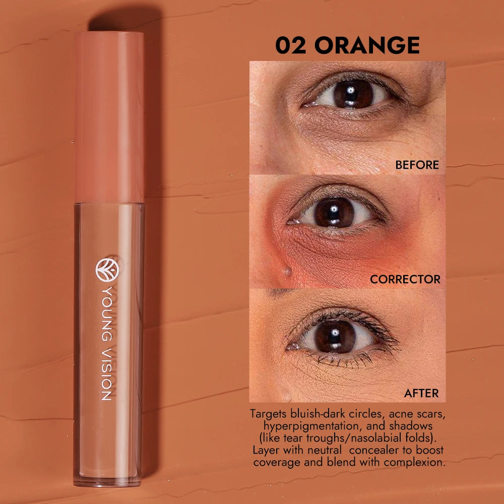 Yellow Orange Liquid Concealer Foundation Primer Base Facial Repair Dark Circles Corrector Skin Tone Purple Brighten Concealer - Merit Sell