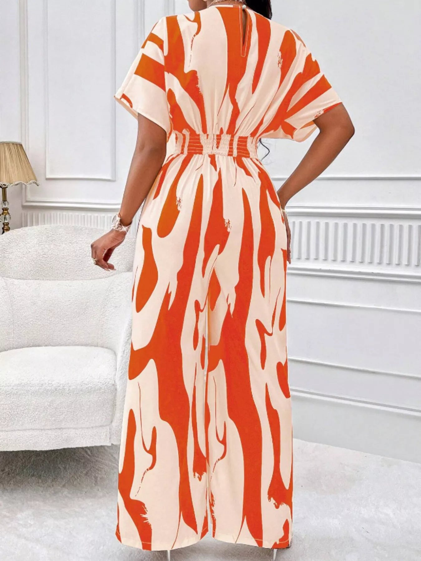 Abstract Print Wide-Leg Jumpsuit - Merit Sell