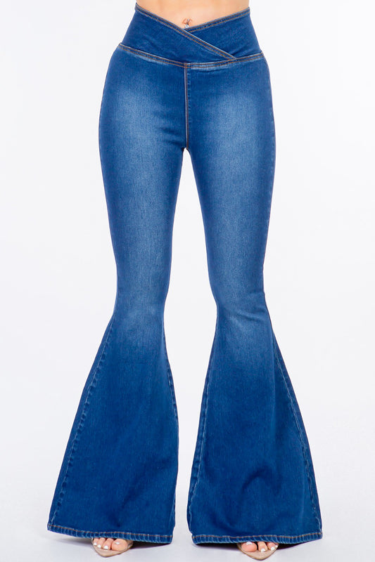 American Bazi Pull-On Flare Jeans | High Waist Style