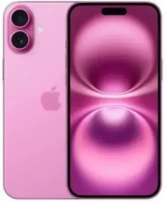 Apple iPhone 16 Plus unlocked in pink color showing front and back with dual camera and vibrant display