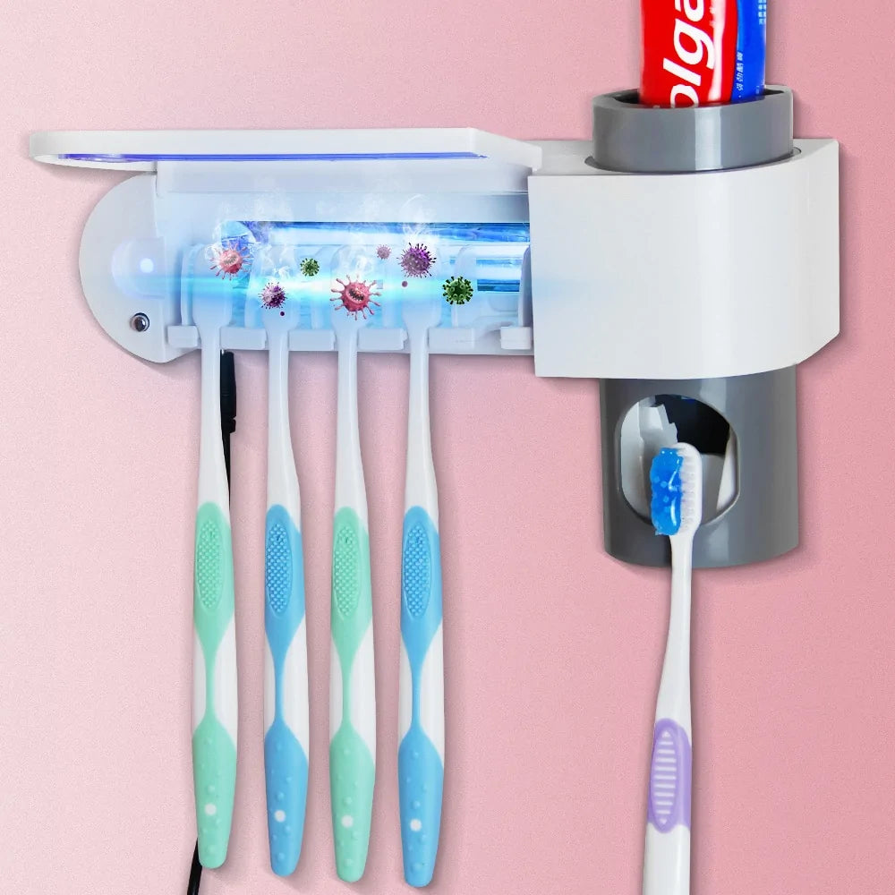 UV Light Toothbrush Holder And Toothpaste Dispenser